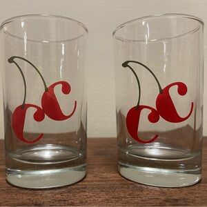 Crate and Barrel Cherry Juice Glass - Set of 2